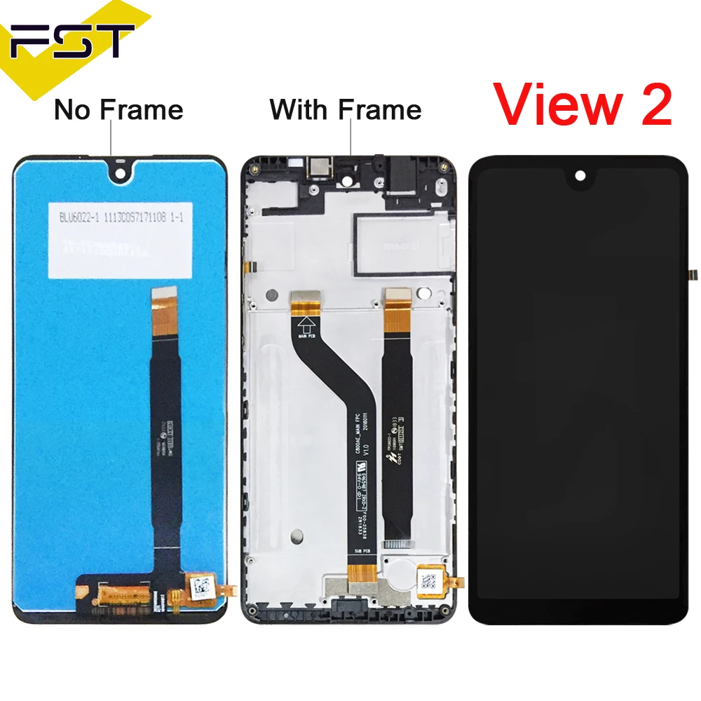 6 0 ''черный для Wiko View 2 ЖК дисплей с сенсорным экраном дигитайзер + рамка