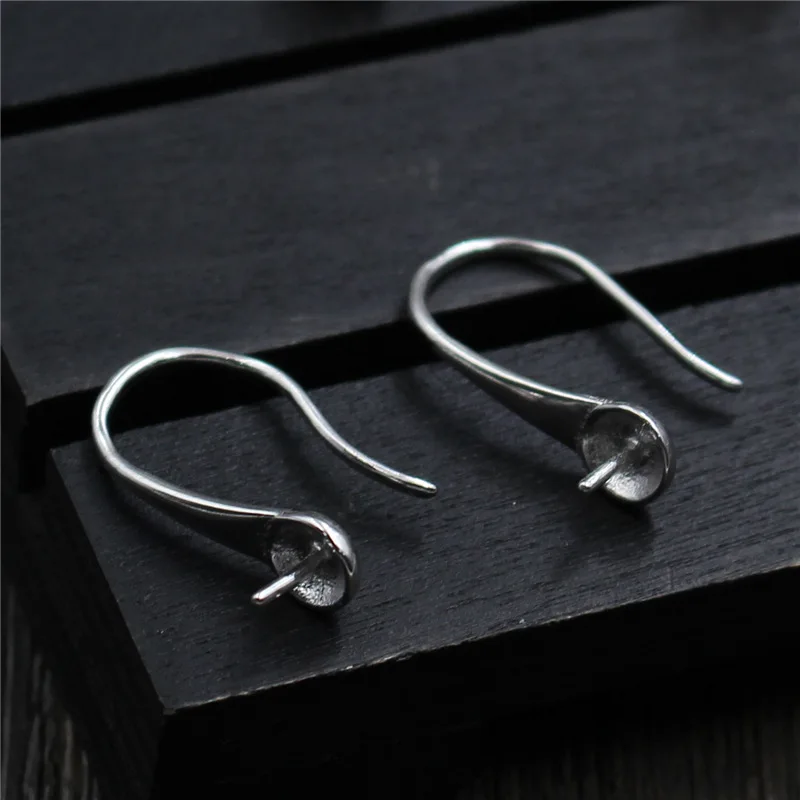 1pair Jewelry S925 Sterling Silver DIY Handmade Pearl Earrings Material Platinum Gold Empty Ear Hook Accessories | Украшения и