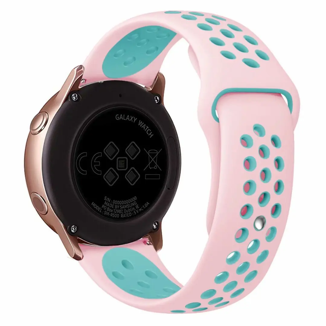 22 мм 20 мм спортивный ремешок для samsung gear Sport S2 S3 Galaxy Watch Active 42 мм 46 мм силиконовый ремешок для Huami Pebble Time huawei gt 2