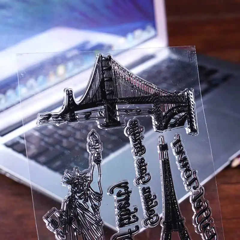 Прозрачный штампы EiffelTower статуя свободы для Скрапбукинг DIY силиконовые