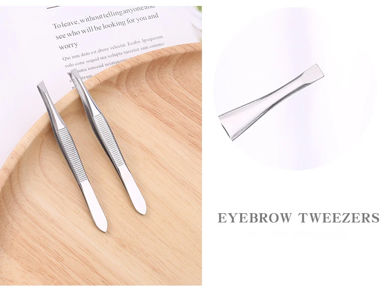 YOUSHA 2 шт бровей нержавеющая сталь Tweezers Пинцет Плоские пинцеты средство для снятия макияжа бровей наращивание ресниц щипцы инструмент красоты