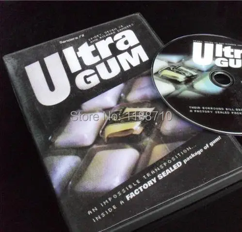 Ультра жевательная резинка с DVD и Трюком Magic Coin & Money волшебный трюк|gum trick|gum |