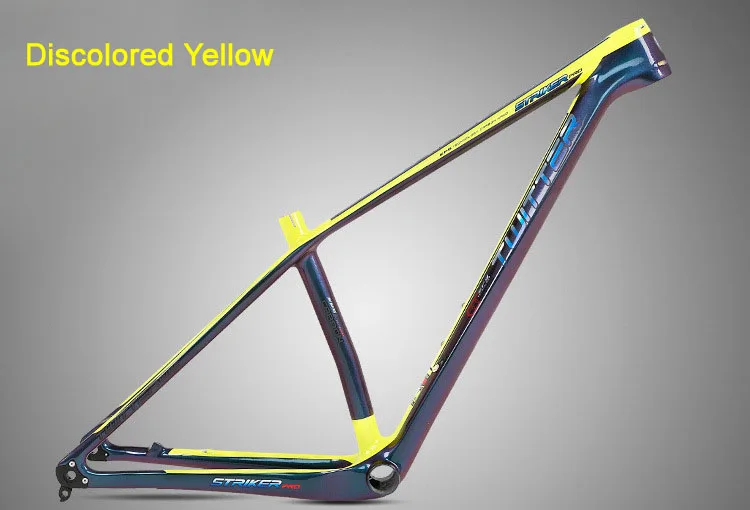 Yellow 27.5 Twitter Strikerpro Discolored Thru-axle Mtb Carbon Frame Gravel Bike Carbon Mtb Frame 29er 27.5er Mountain Bicycle Frames - Цвет: Yellow 27.5