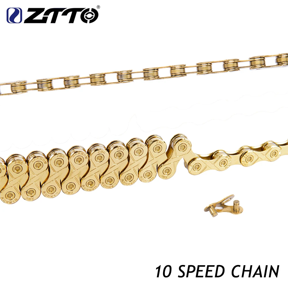 ZTTO MTB 10 скоростная цепь с золотым покрытием для велосипеда шоссейного горного S