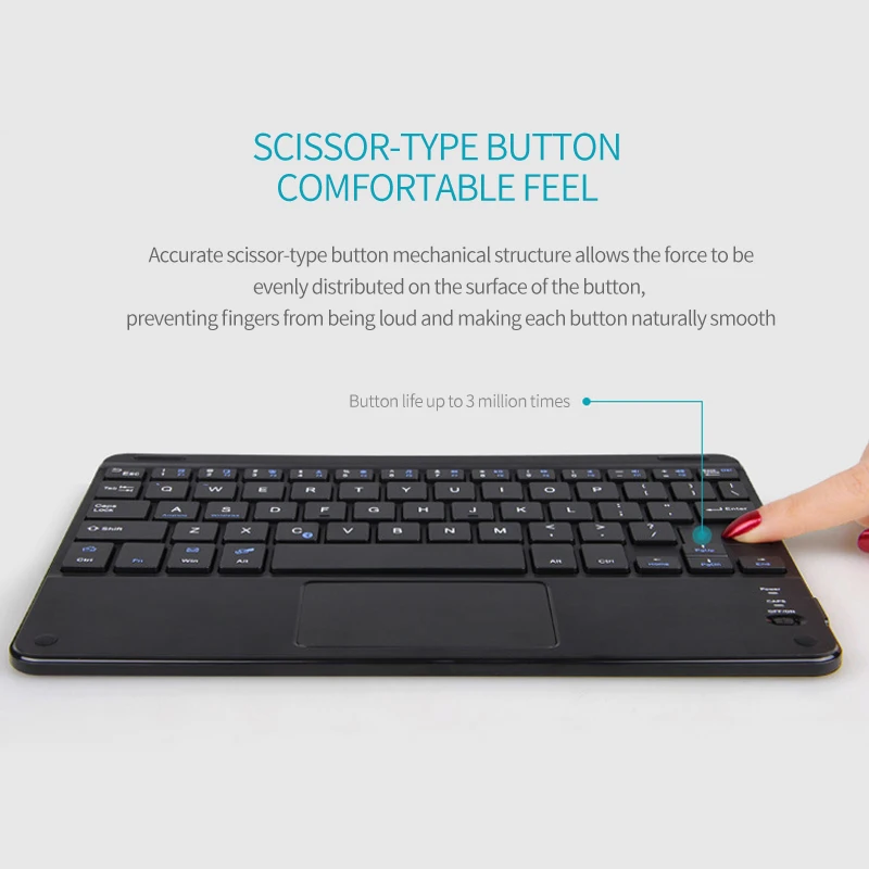 Портативная беспроводная мини-клавиатура Bluetooth с тачпадом универсальная для