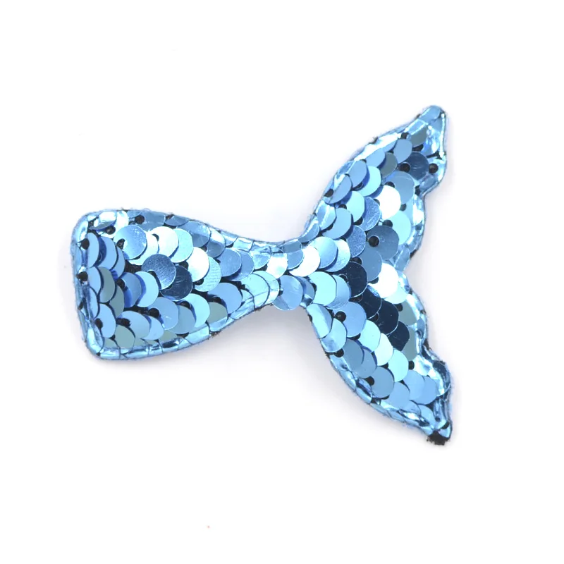 Blue 16 шт. красочные блестки мягкие патчи блеск хвост русалки аппликации для одежды Швейные принадлежности для волос шляпа Декор Орнамент F35 - Цвет: Blue