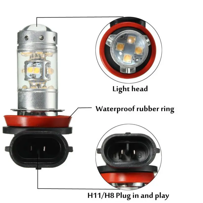 2 единицы 1200 люмен H11 H8 e HB4 28 светодиодные чипы Cree xbd Farol Neblina Milha Drl для Volkswagen Gol G6 или