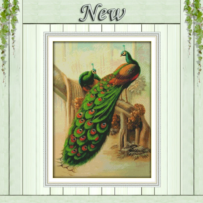 Набор для вышивки павлиньими парами крестиком DMC 11CT 14CT домашний декор | Дом и сад