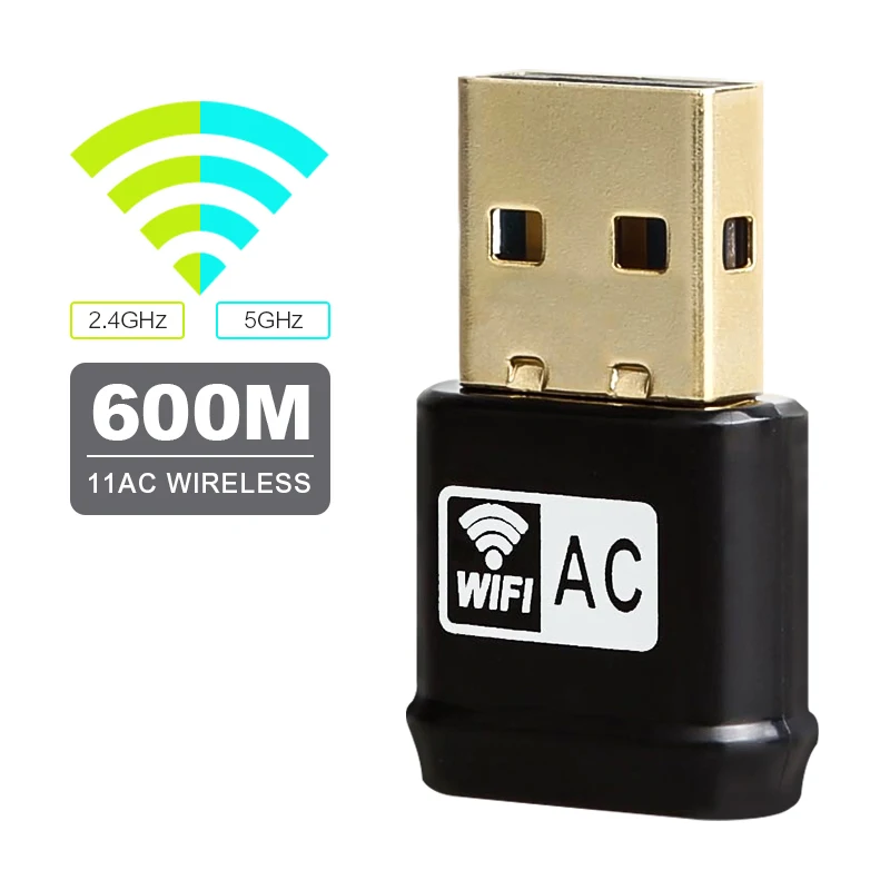 TEROW Беспроводной Wi Fi адаптер AC 2 4G 5 ГГц Двухдиапазонная антенна USB 600 Мбит/с