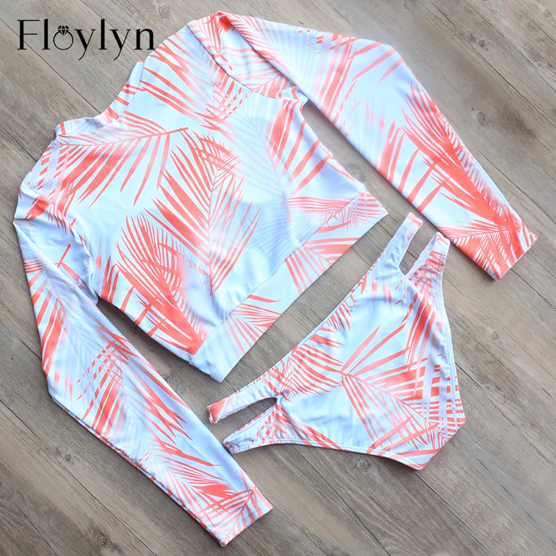 Слитный купальник Floylyn с длинным рукавом одежда для плавания слитный подкладками