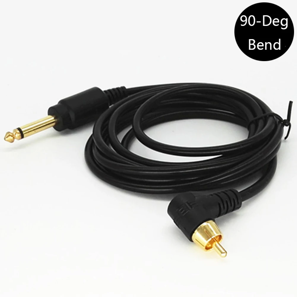 2 м 90 градусов изгиб DC тату клип шнур RCA& аудио интерфейс Чистый медный провод тату пистолет машина питание кабель Линия аксессуар