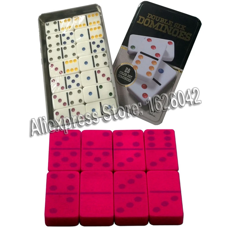 Светящееся невидимое домино с УФ-чернилами для контактных линз Gamble Cheat Double Six Dominoes