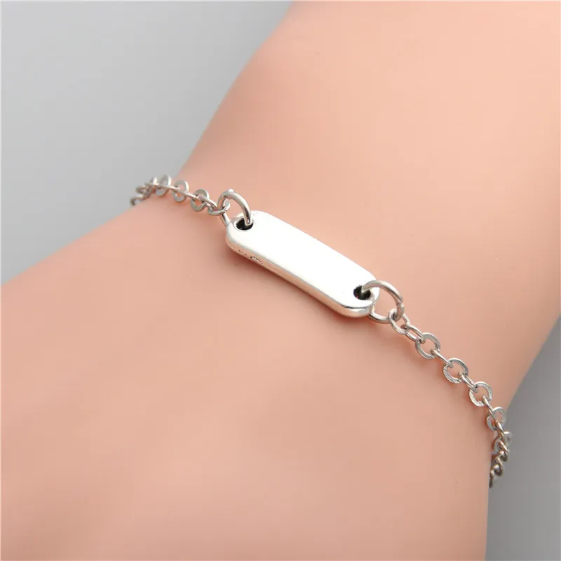 1 шт. серебристый цвет регулируемый скользящий браслет прямоугольные пустые