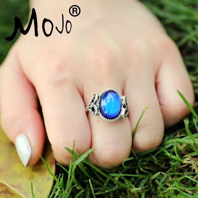 2 шт. винтажное богемное ретро кольцо с изменяющимся цветом настроения