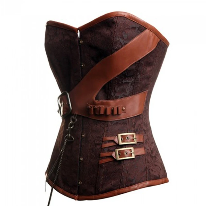 Женский корсет в стиле стимпанк коричневые корсеты и бюстье для похудения |