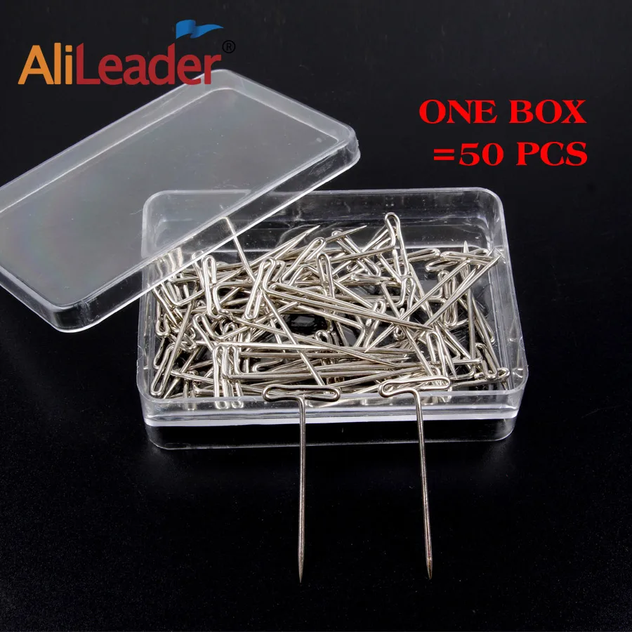 AliLeader 50 шт. т шпильки для блока головы делая парик с держателем фиксированный парик т шпильки иглы инструмент для плетения густой не ржавчины