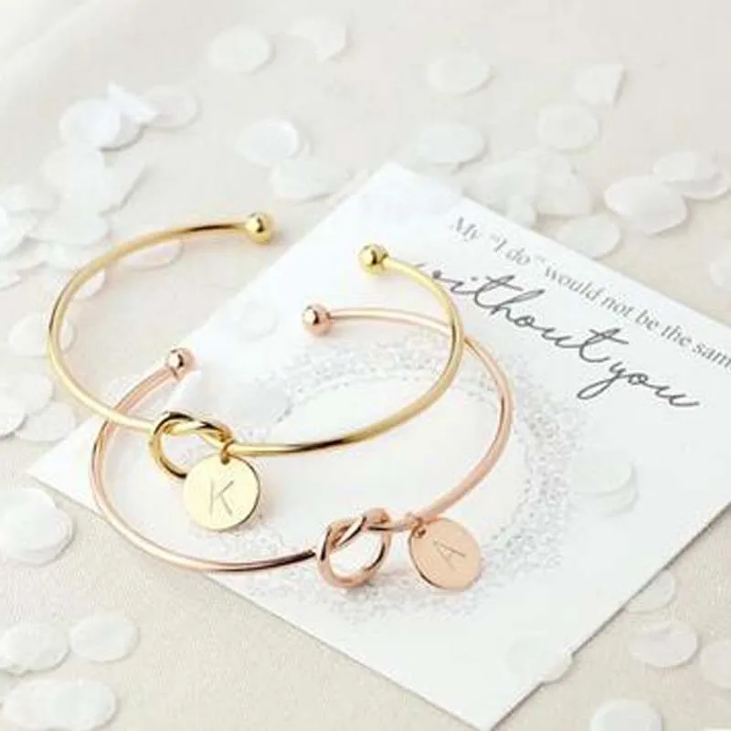 

New Fashion Women Men Lovers Bangle Bracelet Rose Gold Silver Alloy Letter Charm Bracelet Femme Personality Jewelry