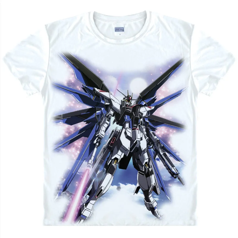 Coolprint аниме рубашка мобильный костюм Gundam Единорог футболки с коротким рукавом