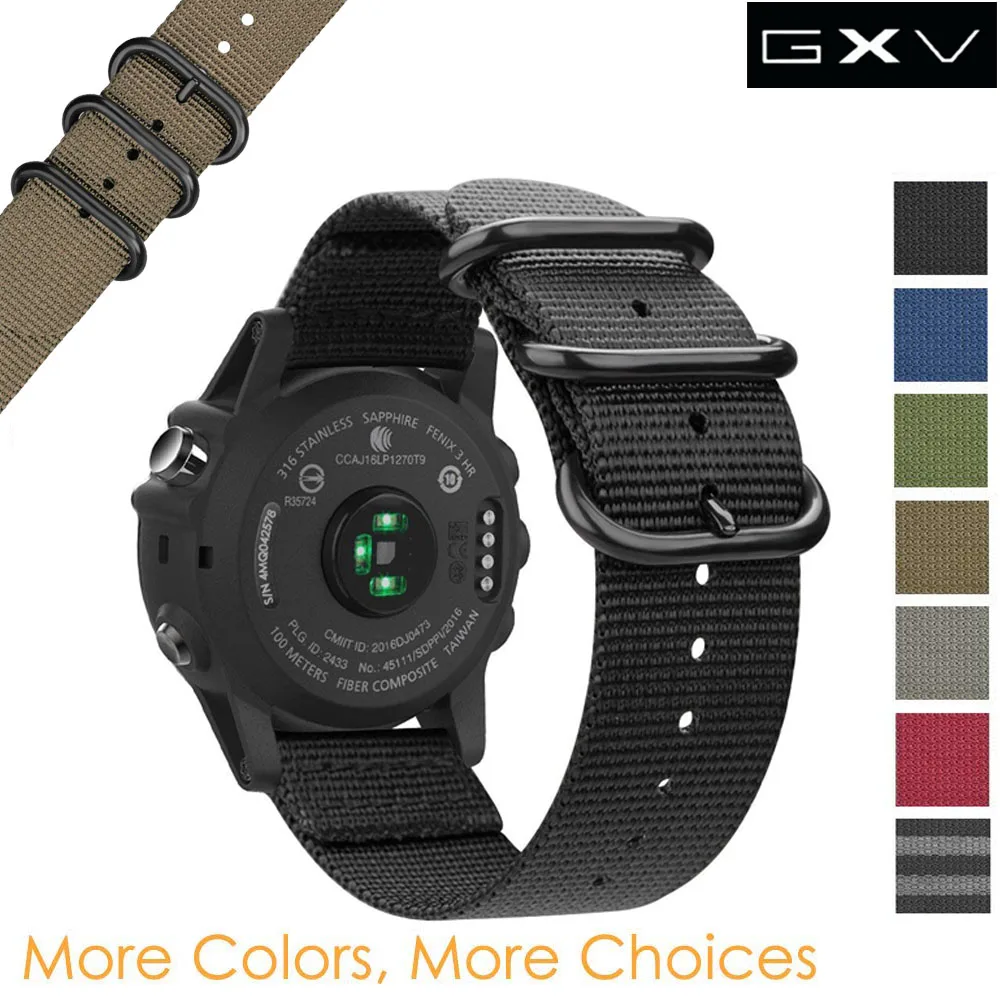 GXV Премиум Nato нейлоновый ремешок 26 мм ремешок для часов Garmin Fenix 6X/6X Pro/5X/5X Plus/Fenix 3 кольцо сменный ремешок