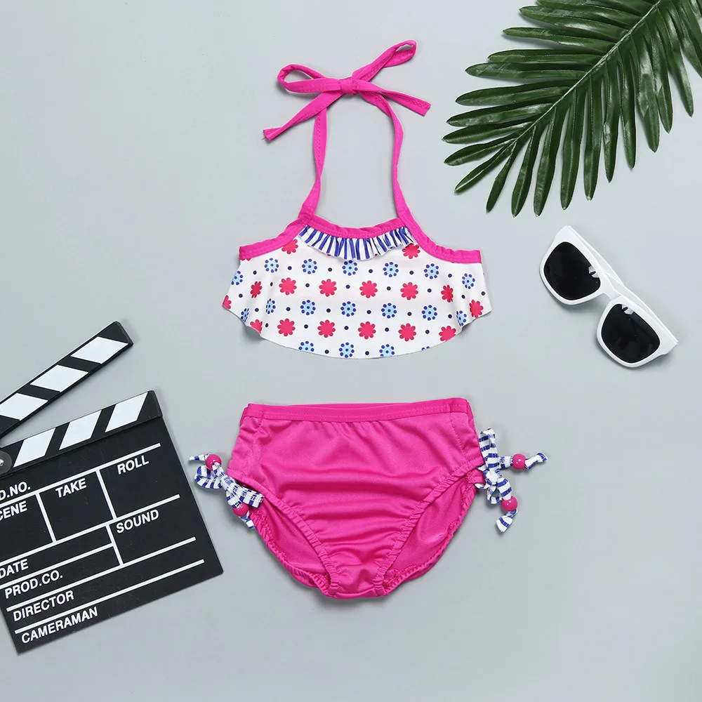 Girls Clothes Kid Baby Child Toddler Floral Printed Swimwear Bathing Bikini Briefs Set Outfits Swimsuit | Детская одежда и обувь