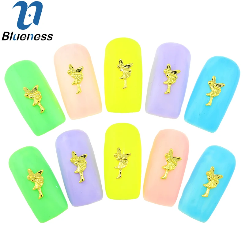 Blueness 10 шт./лот 3D Золотой сплав украшения для ногтей шпильки дизайн ангела