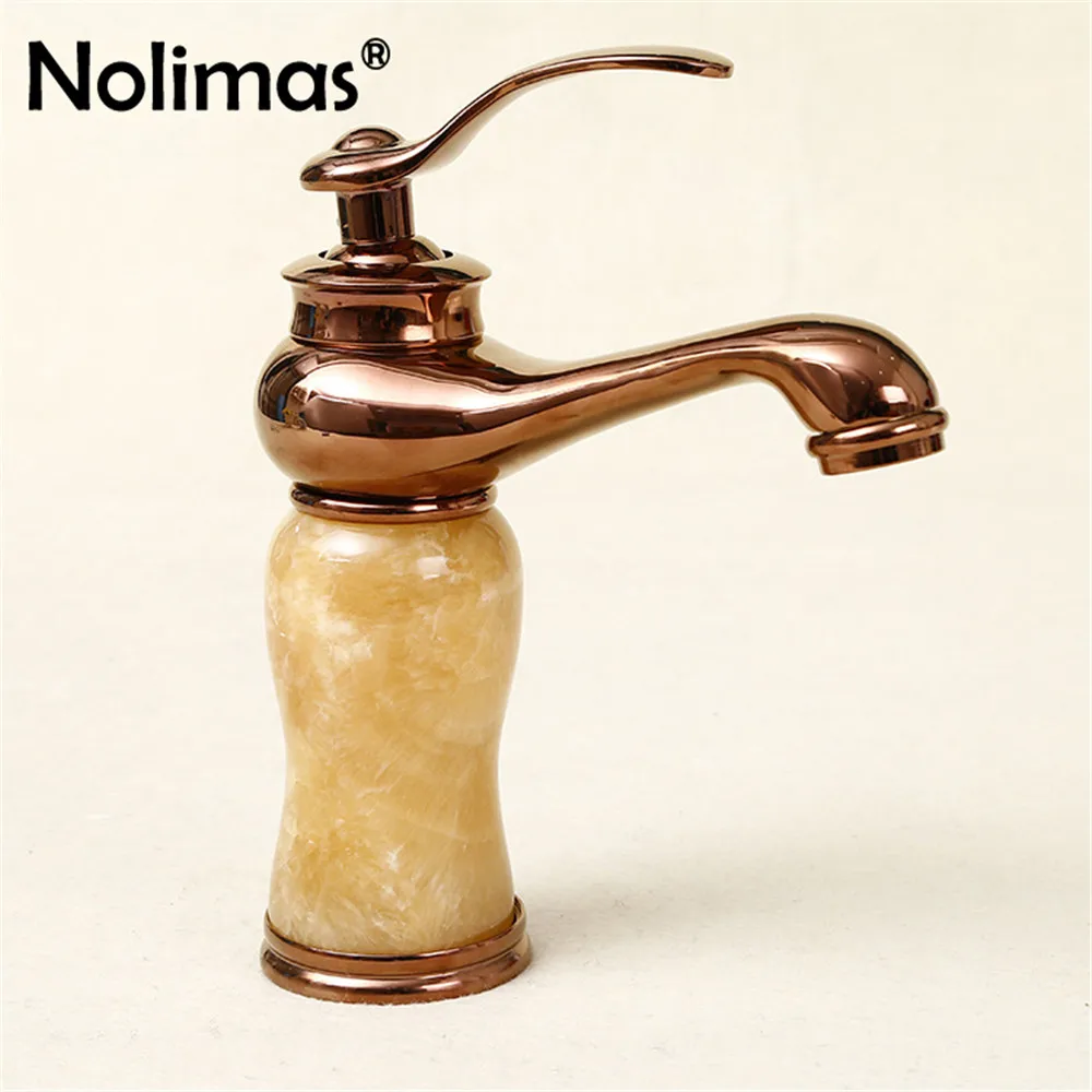 Смеситель для раковины в ванную комнату латунный кран с нефритовым корпусом