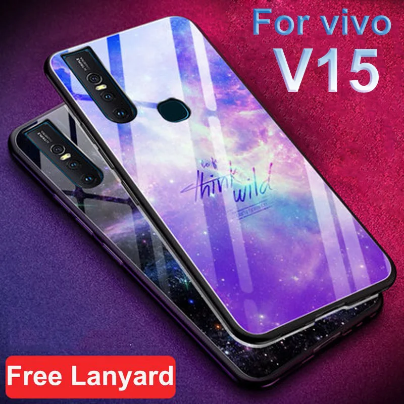 

For vivo V15 V1831T Case phone Cases retro cartoon Tempered glass cover vivoV15 case For vivo V15 V 15 Protection Shell coque