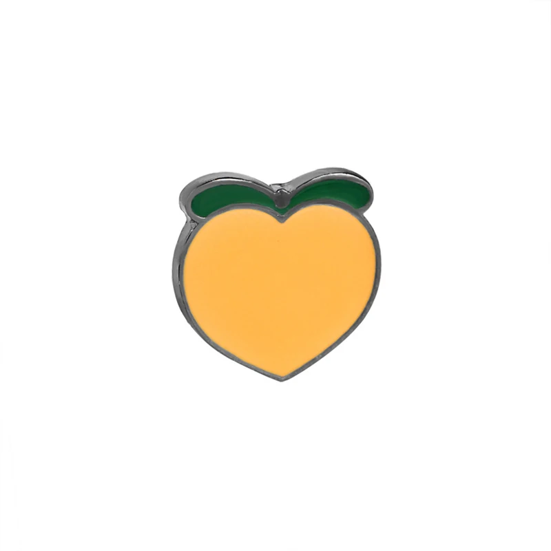 Yellow Peach Фрукты булавки мультфильм Персик лимонный банановый черника авокадо Милая брошь Kawaii кнопка значки куртки нагрудные эмалированные булавки детские ювелирные изделия - Окраска металла: Yellow Peach