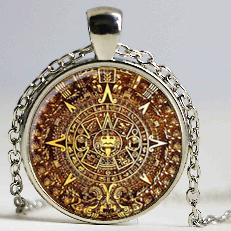 New Fashion Aztec Calendar necklace Sun Stone pendant jewelry Art Glass Pendant | Украшения и аксессуары