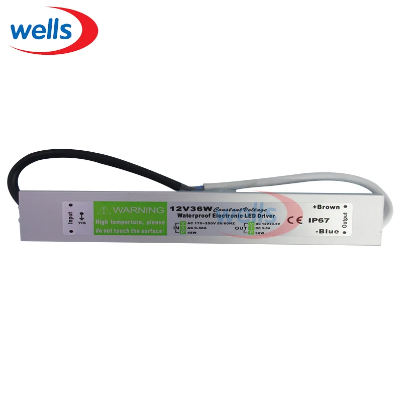 AC 170V 250V в DC 12V 36W Водонепроницаемый IP67 блок питания открытый электронный