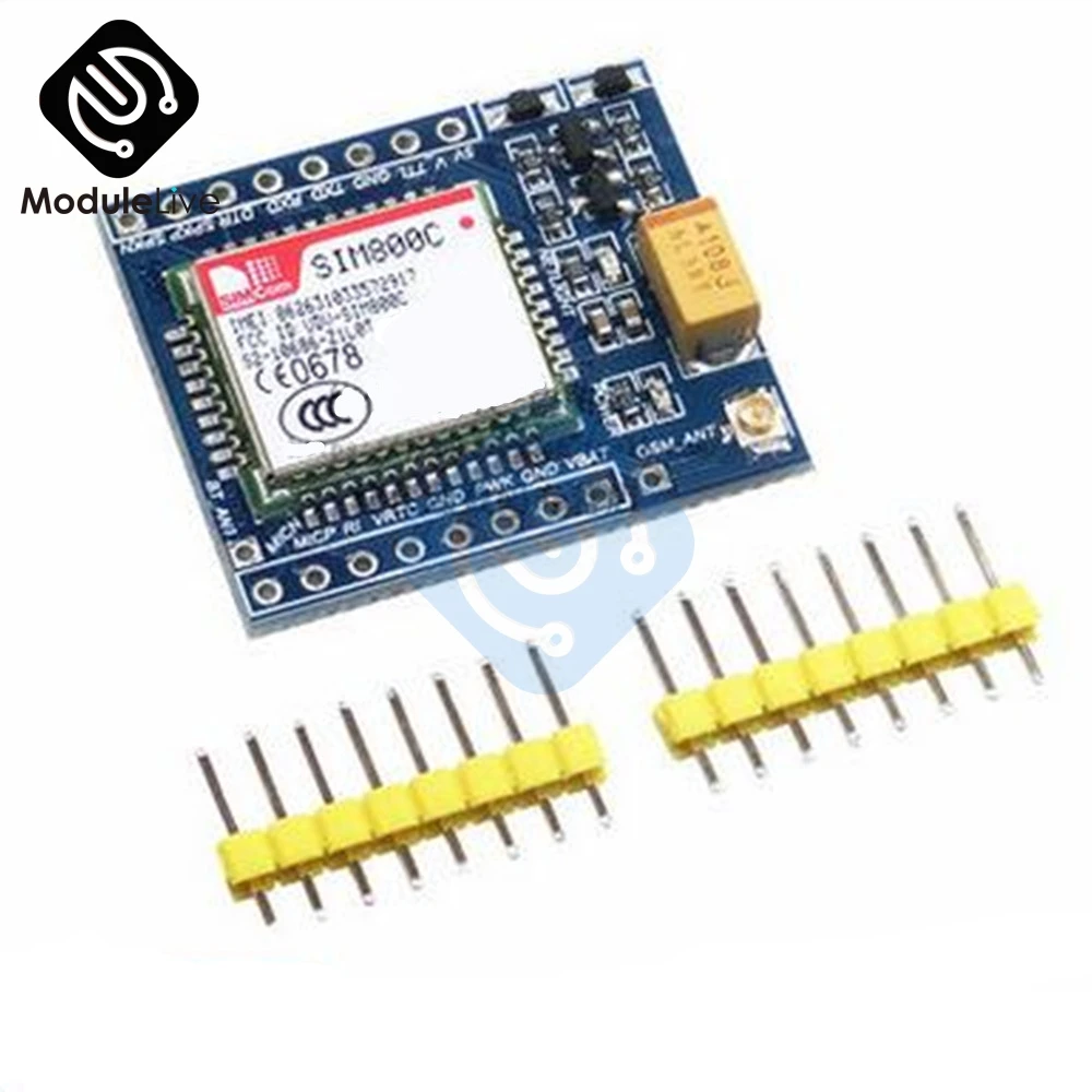 SIM800C GSM GPRS модуль 5 В/3 3 в TTL макетная плата IPEX с Bluetooth и TTS для Arduino STM32 C51 | Инструменты