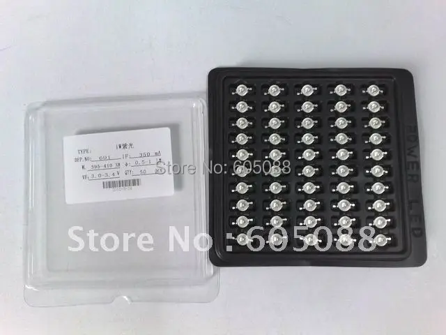 1 Вт Высокая мощность led ультрафиолетовое освещение бусины 395 410nm Бактерицидные УФ