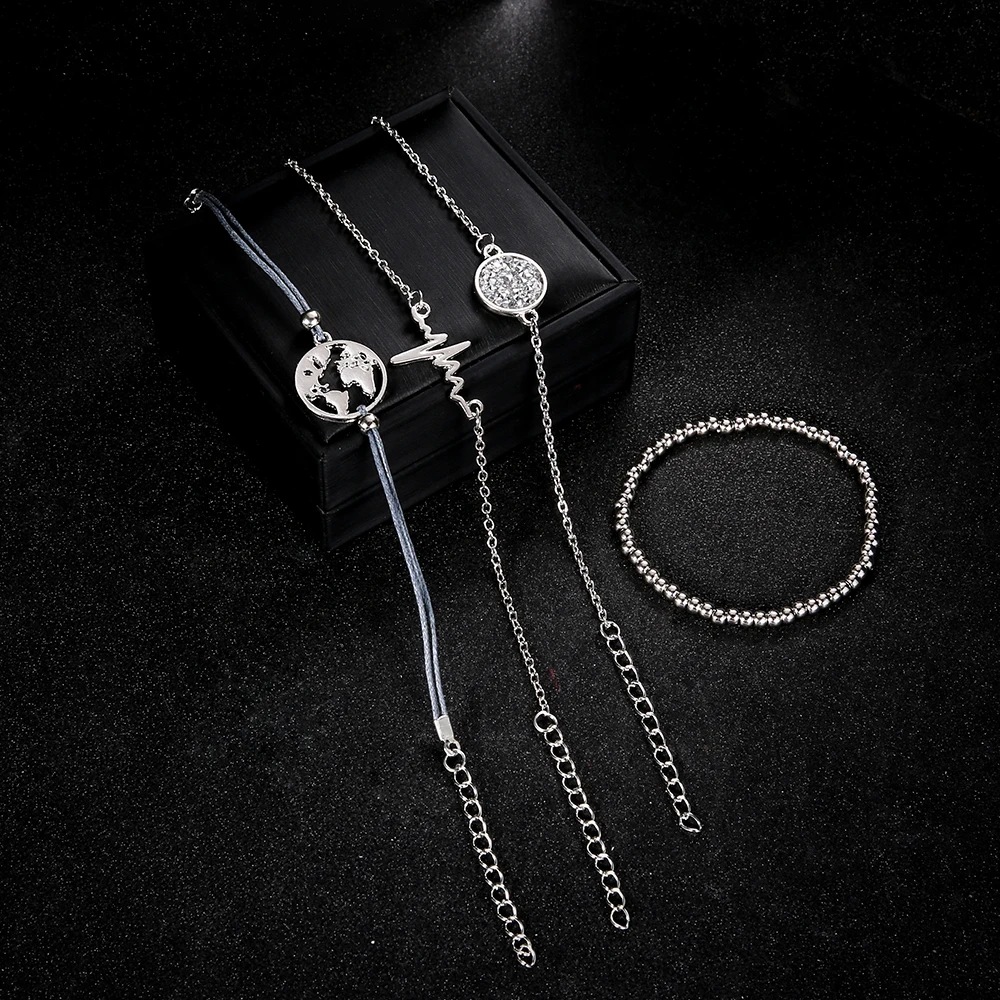 4 шт./набор женский браслет в стиле ретро