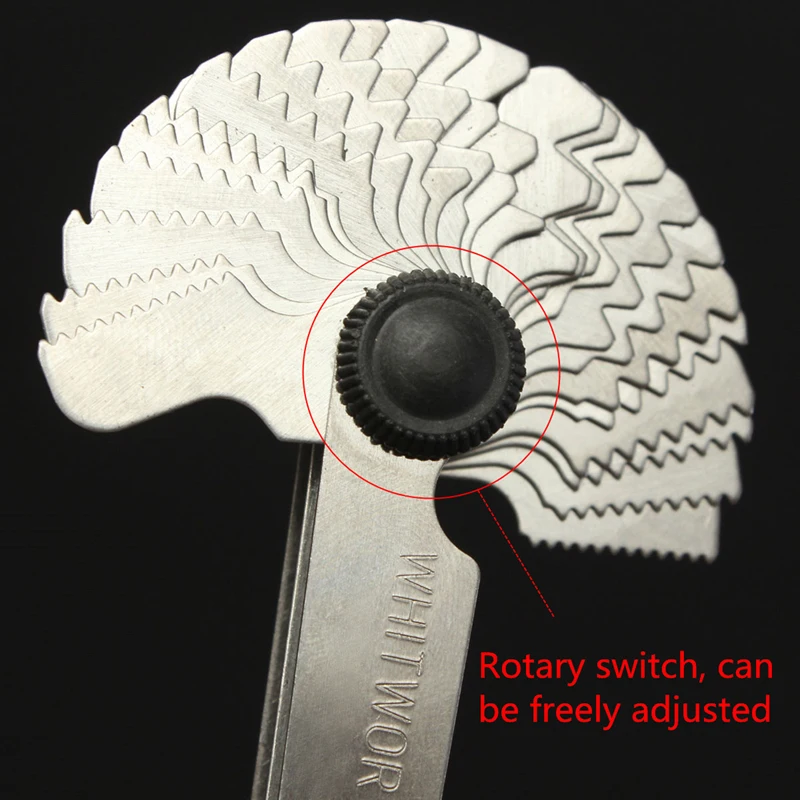 

52Pcs Steel Thread Measuring Gage Metric Whitworth Screw Pitch Gauge 60 Degree