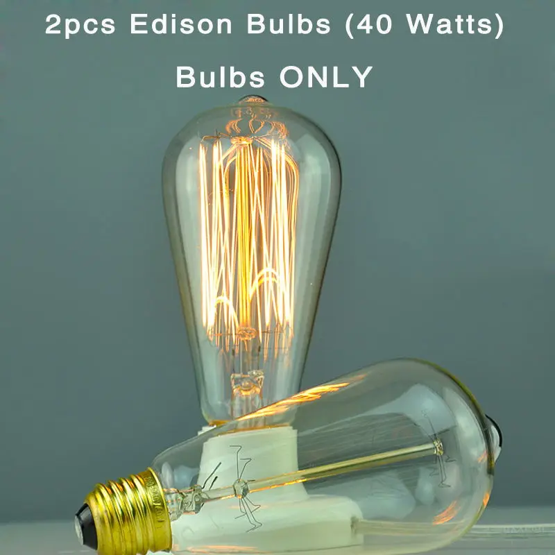 2pcs Bulbs ONLY Современный Лофт подвесной светильник черный металл винтажный светильник для столовой кухонный светильник ing Luminarias для ресторана бара lampara de techo - Цвет корпуса: 2pcs Bulbs ONLY