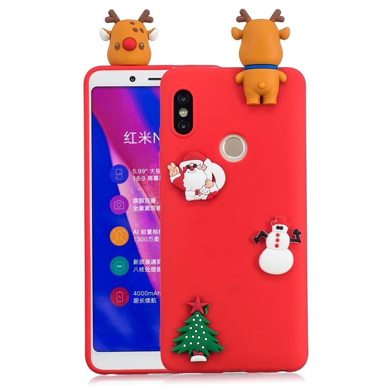 3D милые мягкие чехлы для Redmi Note 4 4X 5 Pro чехол с рождественскими подарками телефона