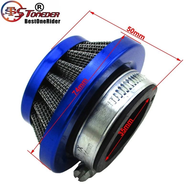 Голубой воздушный фильтр STONEDER 35 мм для SDG Stomp Kayo Sunl 50cc 90cc 110cc 125cc Pit Dirt Bike ATV Quad