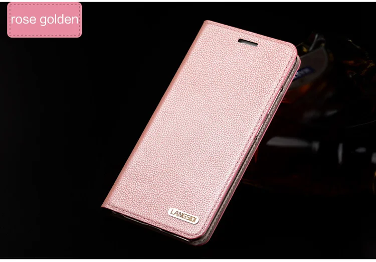 LANGSIDI Genuine leather calfskin litchi texture magnetic Flip case For huawei Nova 4 3 2s p20 p30 lite flip phone case handmade
