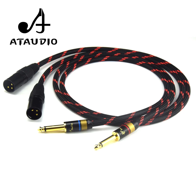 Кабель ATAUDIO Hifi с 6 35 мм на XLR папа 4N OFC 2 двойной кабель 0 5 м 1 м|male cable|xlr hifixlr cable hifi |