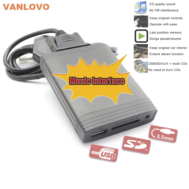 Цифровой музыкальный Changer YATOUR интерфейс MP3 SD USB для TOYOTA Corolla Camry Avensis 4Runner high Lander Prius