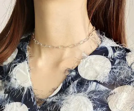 silver MLKENLY, высокое качество, модное серебро 925 пробы, модная цепочка, колье, ожерелье для женщин, Очаровательное ожерелье, ожерелье, ювелирное изделие - Окраска металла: silver