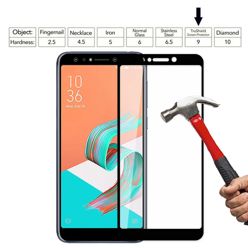 Полное покрытие из закаленного стекла Asus Zenfone 5 Lite ZC600KL Защитная пленка для экрана