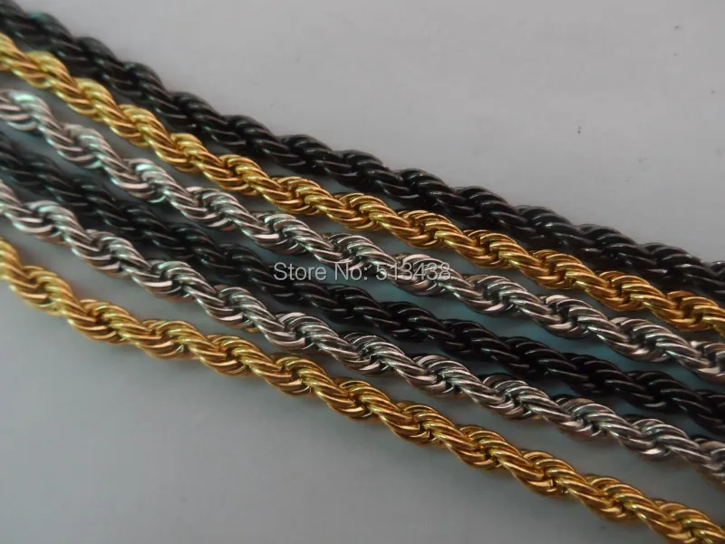 21.6'' Fashion 4mm Stainless Steel Necklace Singapore twisted chain 3 Colour | Украшения и аксессуары