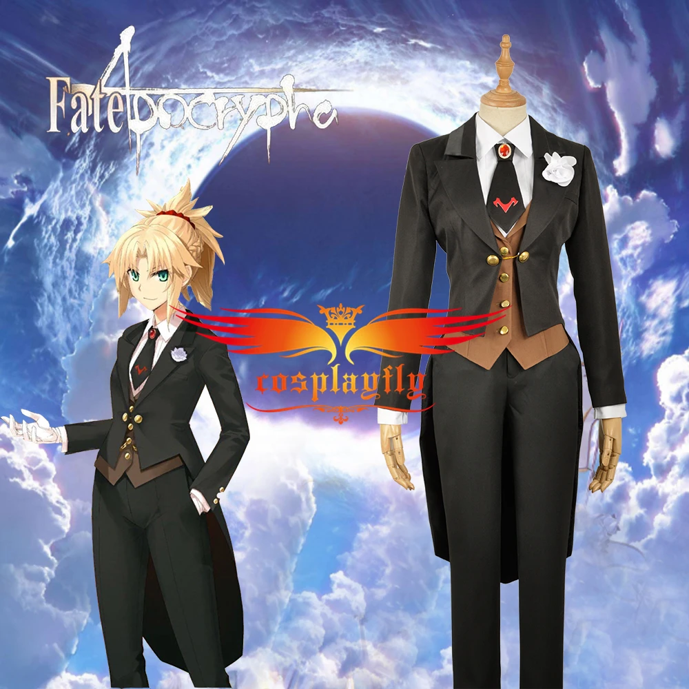 W1246 FATE/Apocrypha Fate Grand ordred/черный Фрак для девочек костюм со штанами косплея одежда с