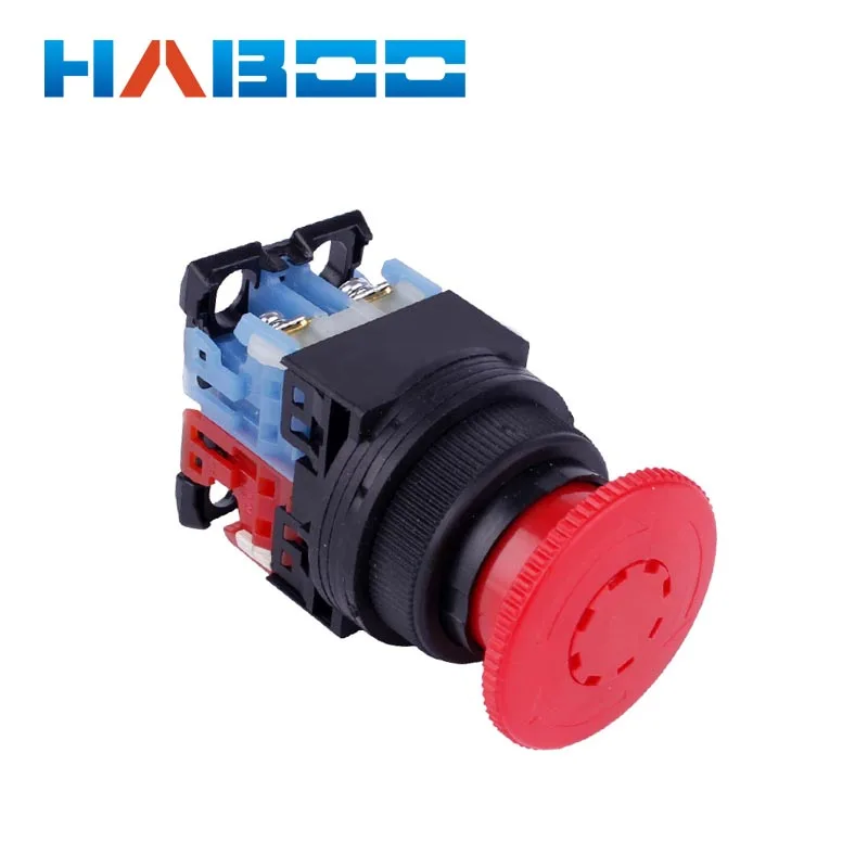 

30mm FUJI Similar Mushroom Head Emergency Stop Push Button Switch Self Latching Reset Elevator