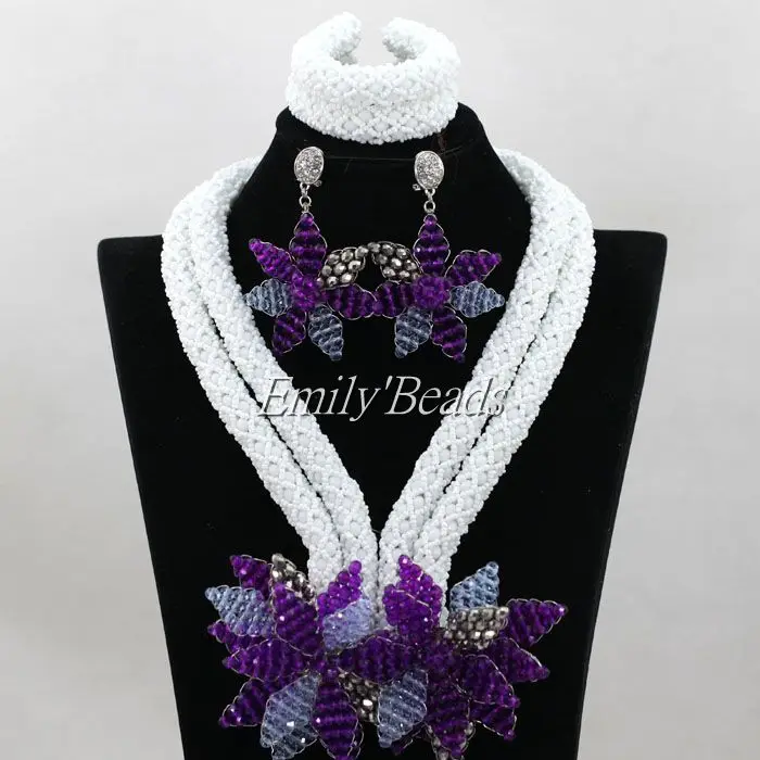 2016 стильный комплект ювелирных изделий из африканских хрустальных бусин