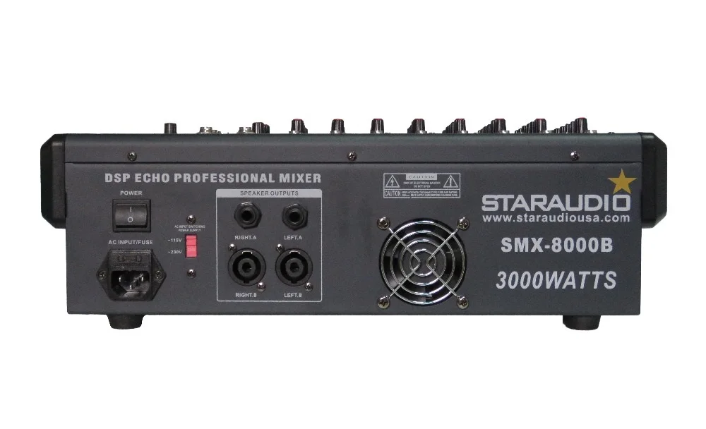 Staraudio smx 8000b 8ch 3000 Вт Усилители домашние микшера DJ этап КТВ микшерный пульт w/MP3 Bluetooth