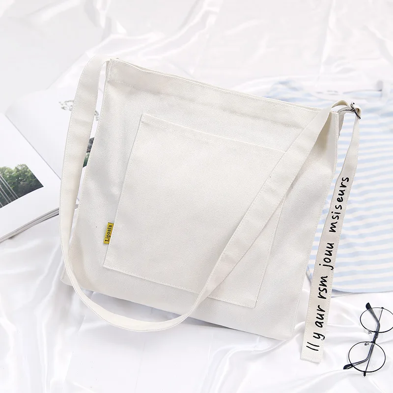 

Fashion Simple Basic Solid Color Women Canvas Handbags Messenger Bags 2019 New Female Students School Bags Shoulder Bags
