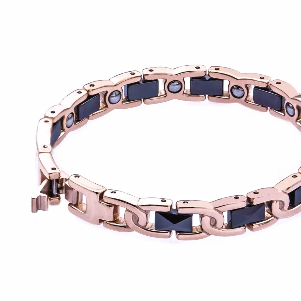Hottime Health Care Ceramic Stainless Steel Chain Link Bracelet 13 PCS 99.9999% Pure Germanium Bracelets &amp Bangles |