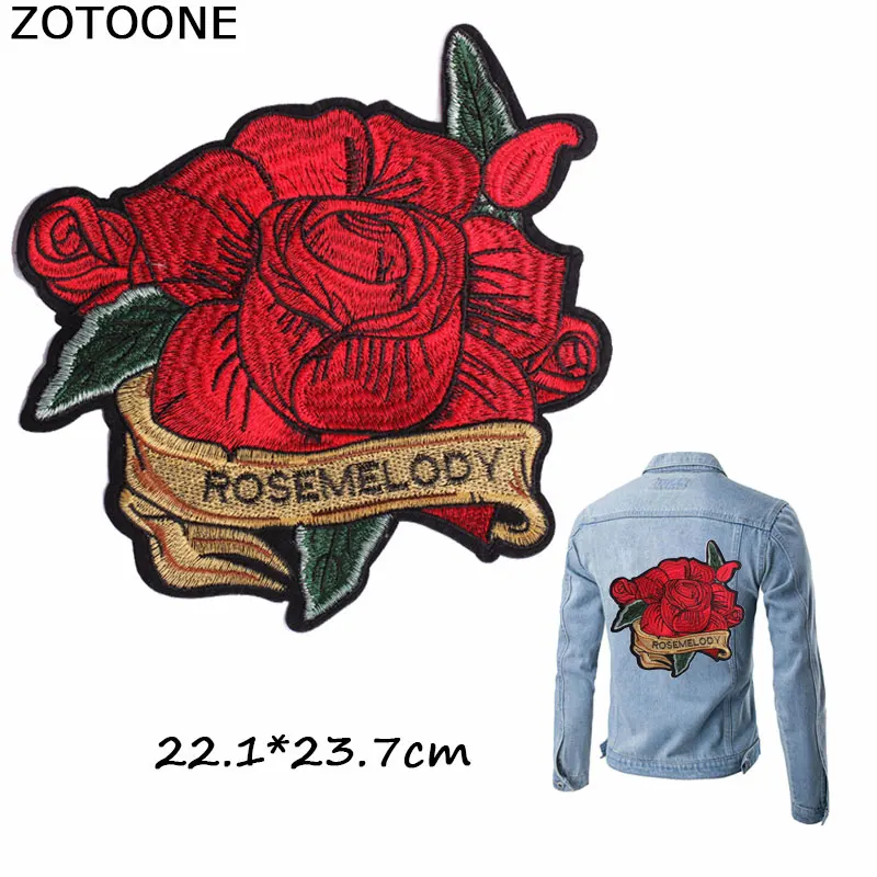 ZOTOONE большая роза цветок железа на патчи для одежды вышитая одежда аппликация